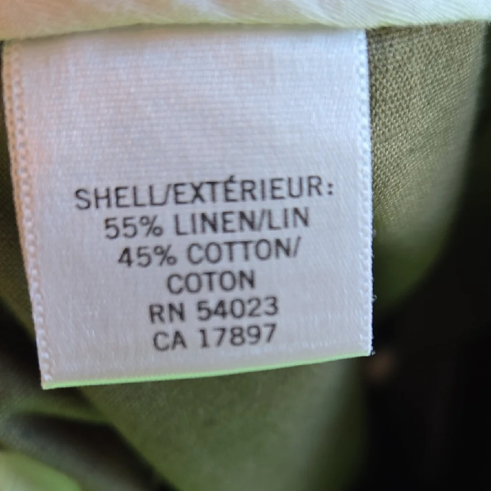 Banana Republic linen & cotton olive khaki green men's casual pants